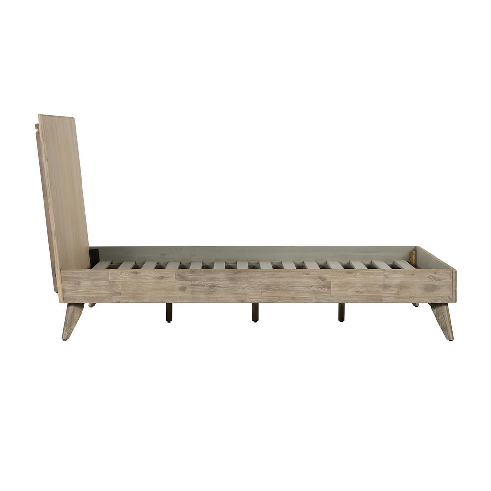 Baly Acacia Mid-Century Gray Sandblast Platform King Bed. Picture 3