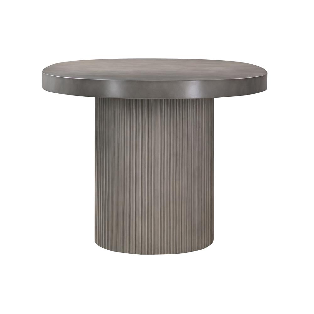 Wave Oval Dining Table in Grey Concrete. Picture 2