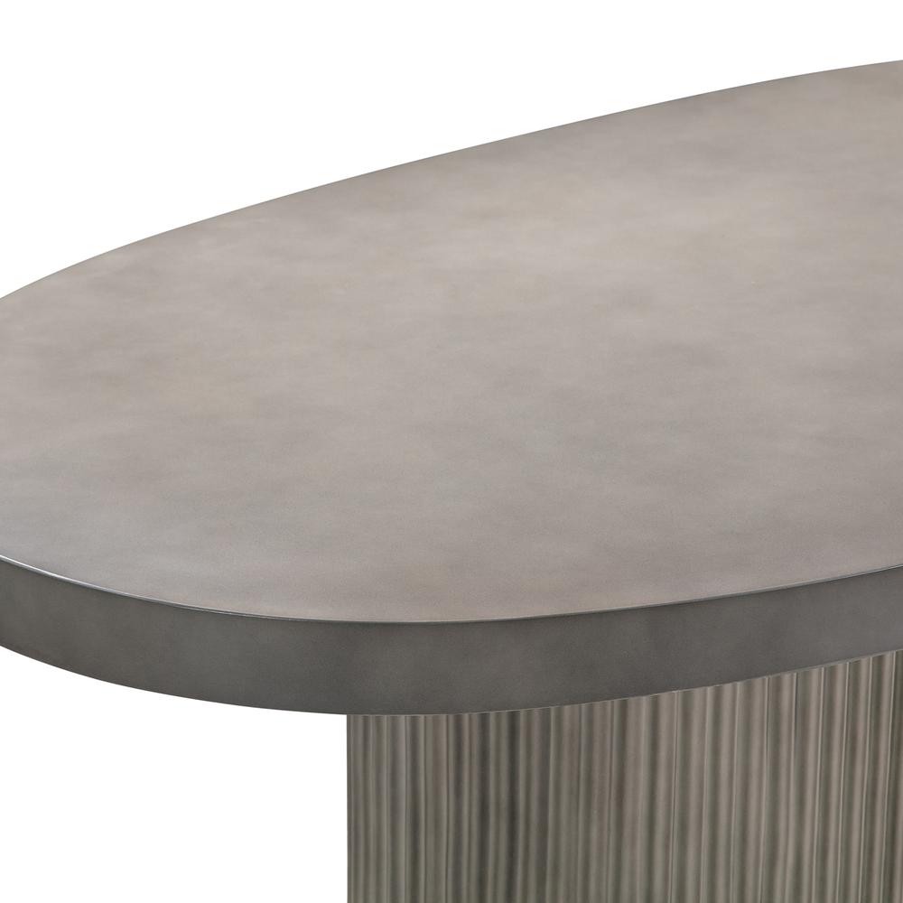 Wave Oval Dining Table in Grey Concrete. Picture 3