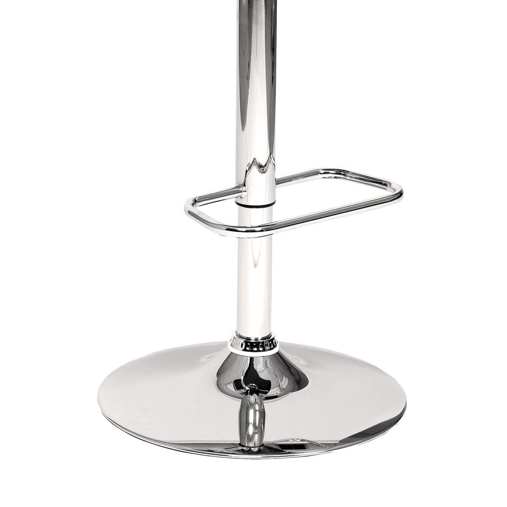 Armen Living London Swivel Barstool In Cream PU/ Walnut Veneer and Chrome Base. Picture 3
