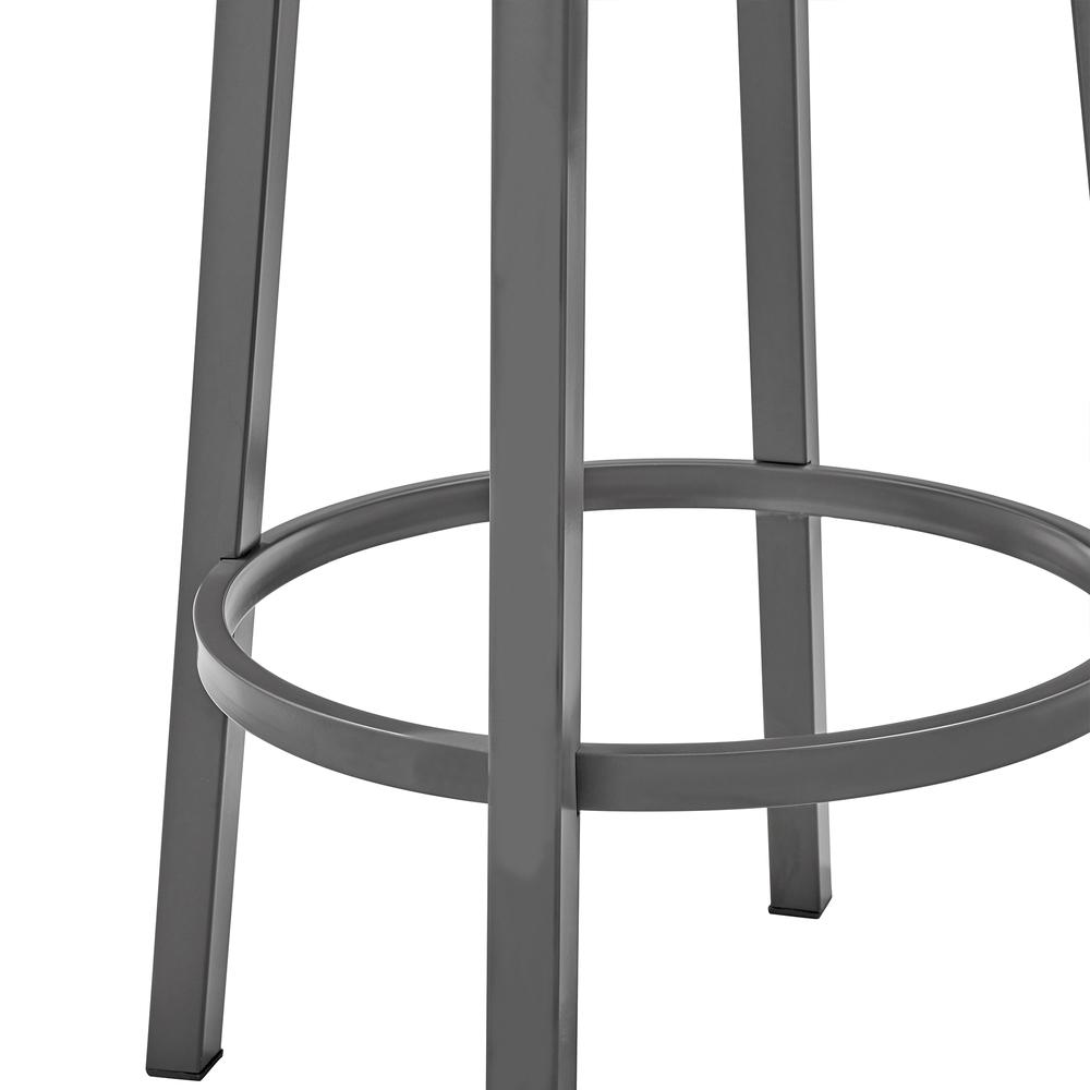Lorin 26" Counter Height Swivel Bar Stool in Java Brown Finish and Chocolate Faux Leather. Picture 8