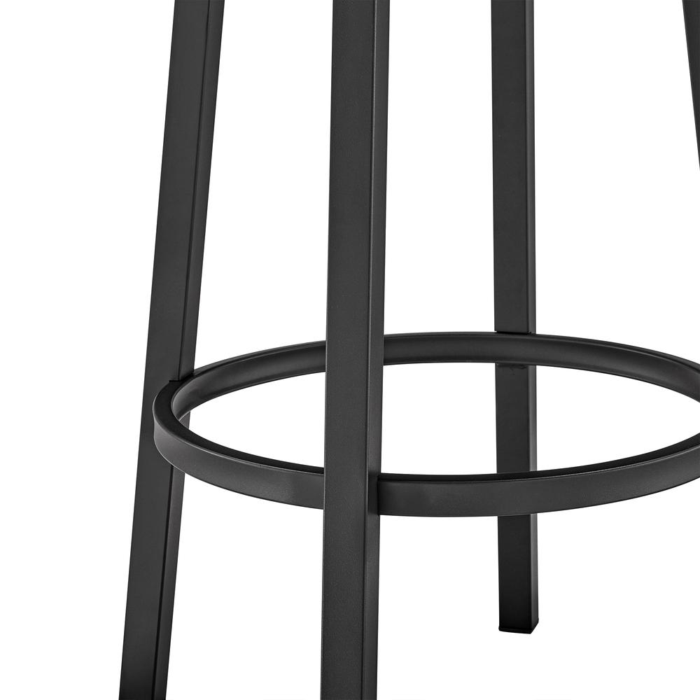 Lorin 26" Counter Height Swivel Bar Stool in Black Finish and Gray Faux Leather. Picture 8