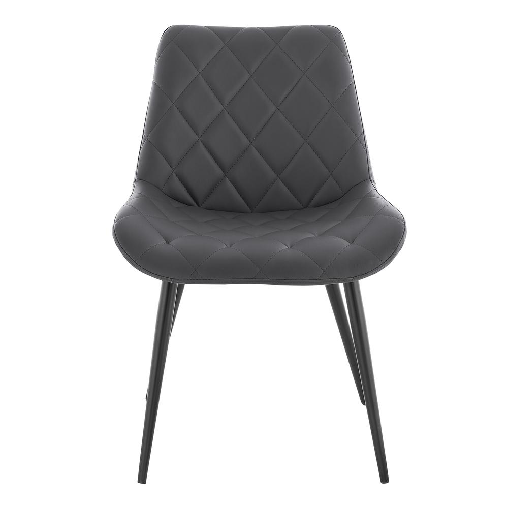 Loralie Gray Faux Leather and Black Metal Dining Chairs - Set of 2. Picture 3