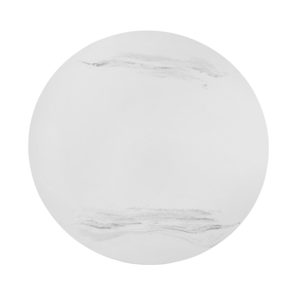 Loxley White Marble Coffee Table with Black Metal Base. Picture 3