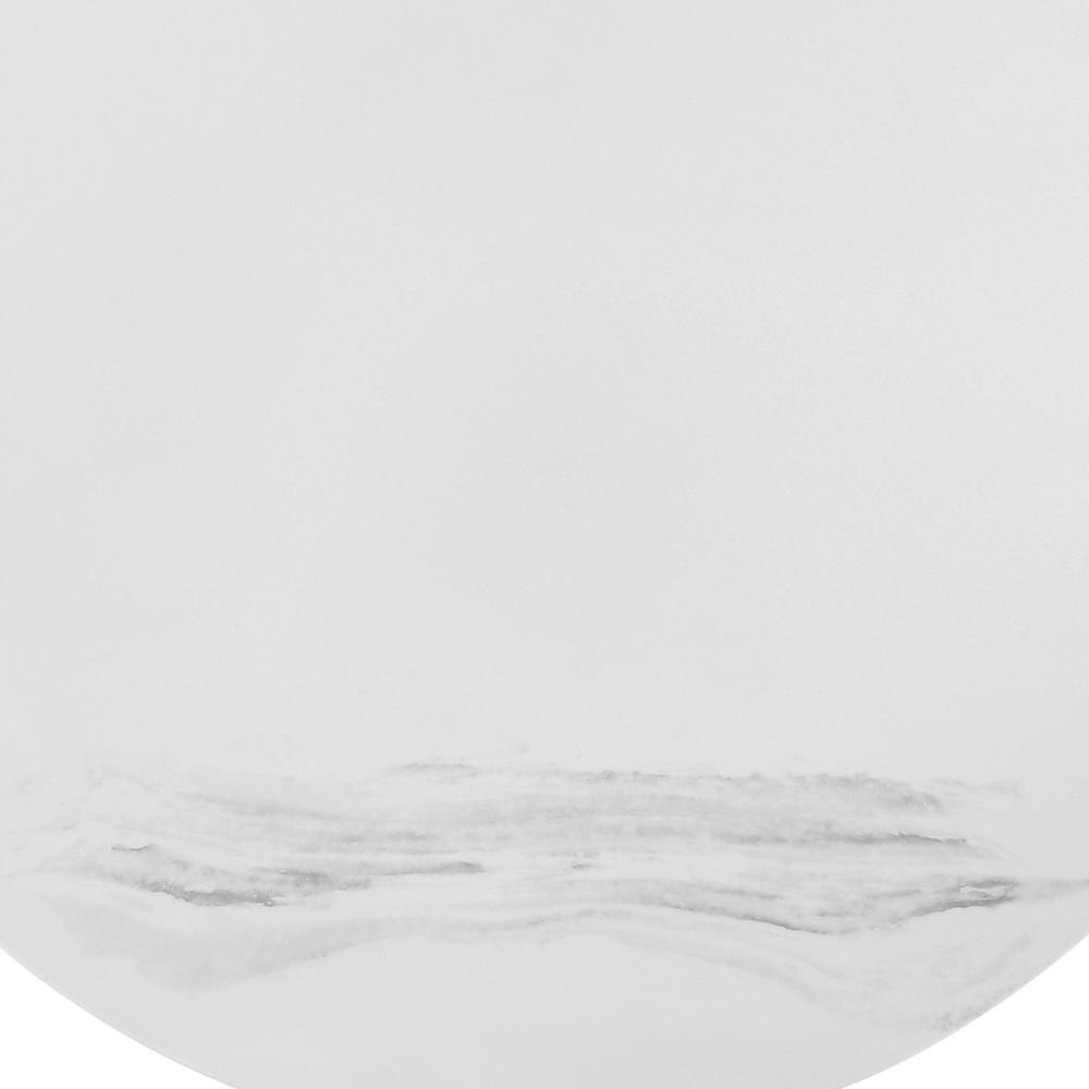 Loxley White Marble Coffee Table with Black Metal Base. Picture 5