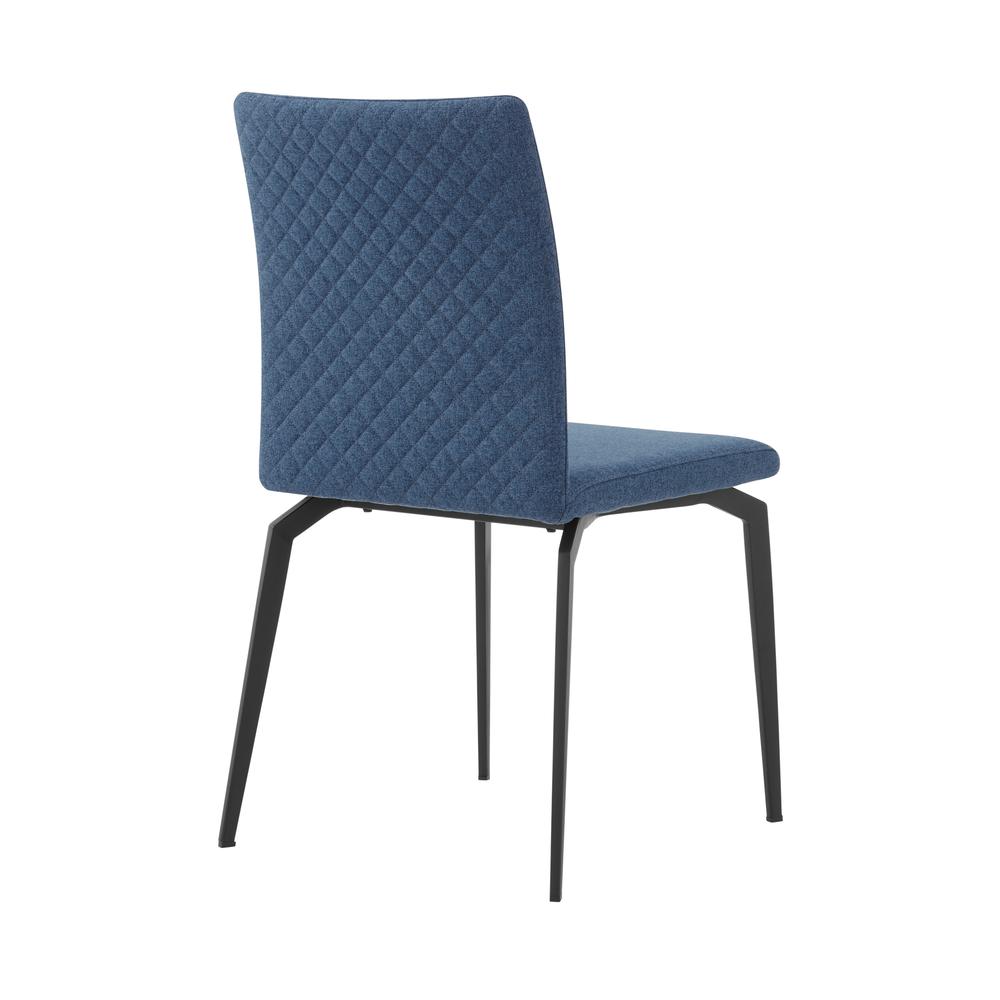 Lyon Blue Fabric and Metal Dining Room Chairs - Set of 2. Picture 3