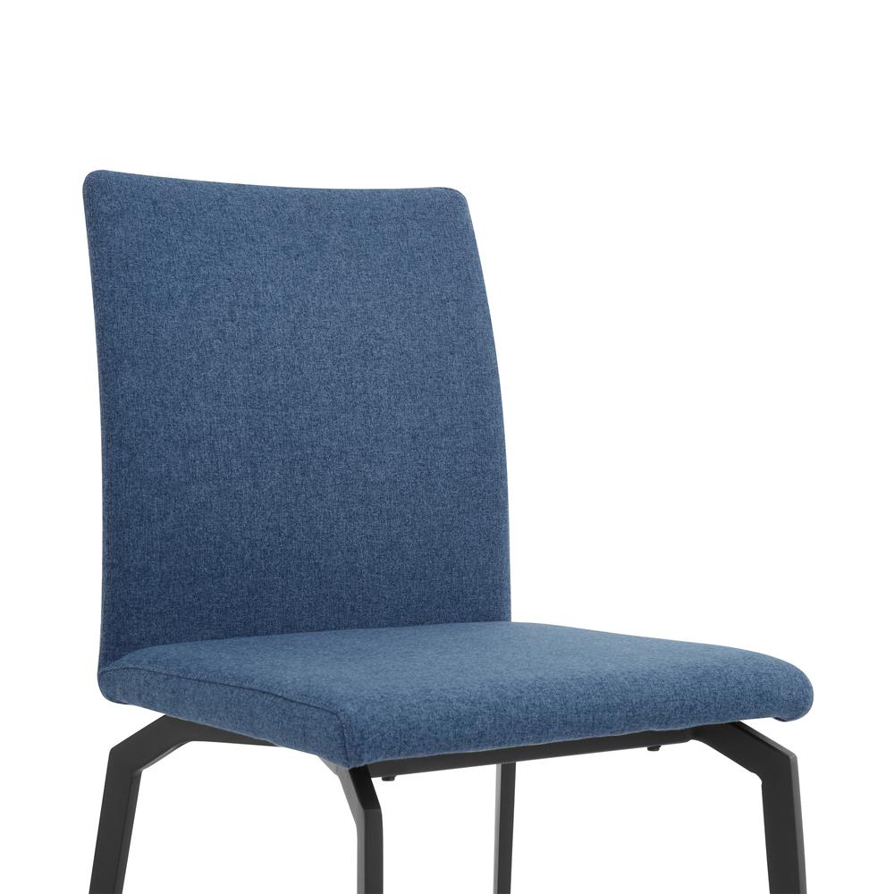 Lyon Blue Fabric and Metal Dining Room Chairs - Set of 2. Picture 5