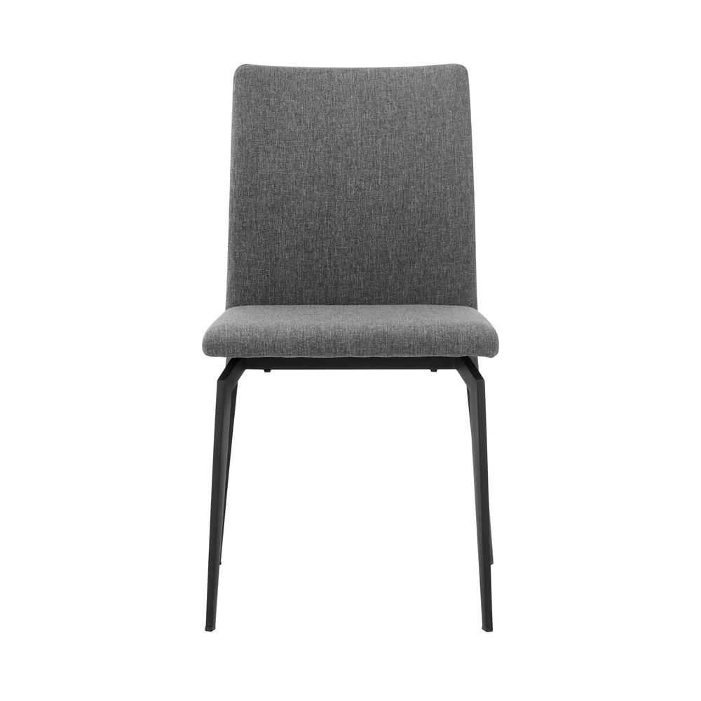 Lyon Gray Fabric and Metal Dining Room Chairs - Set of 2. Picture 2