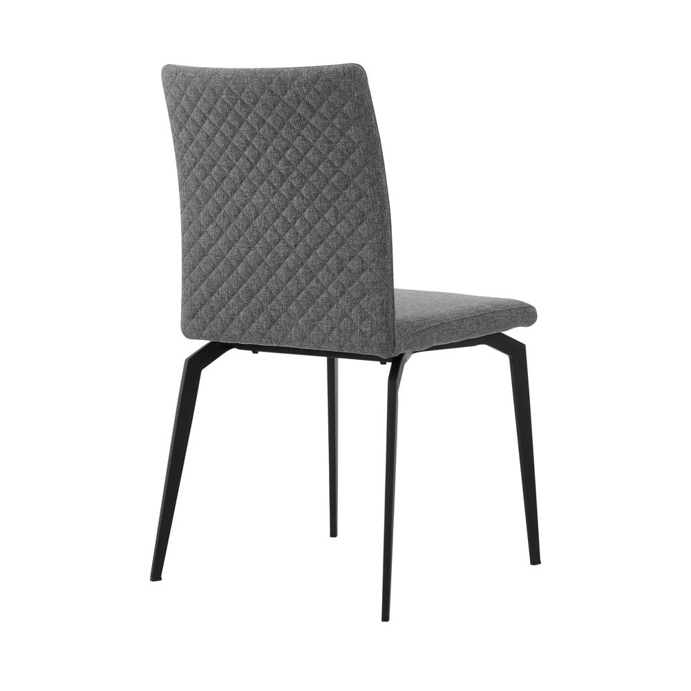 Lyon Gray Fabric and Metal Dining Room Chairs - Set of 2. Picture 3