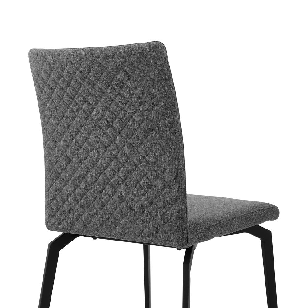 Lyon Gray Fabric and Metal Dining Room Chairs - Set of 2. Picture 5