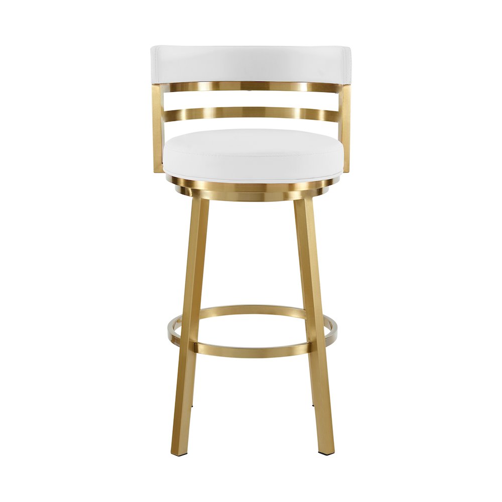 Madrid 26" Swivel Counter Stool in Gold Brushed Stainless Steel. Picture 2