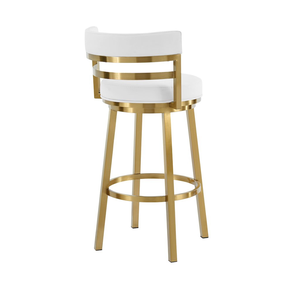 Madrid 26" Swivel Counter Stool in Gold Brushed Stainless Steel. Picture 3