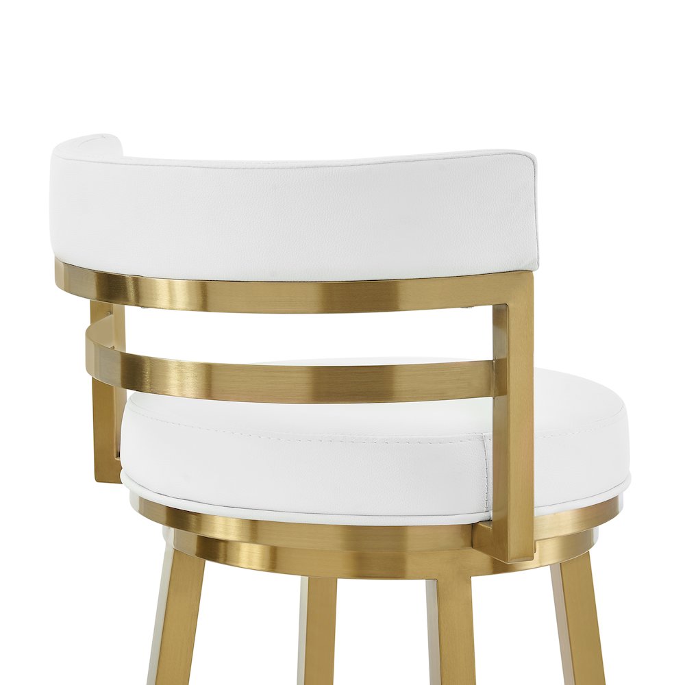 Madrid 26" Swivel Counter Stool in Gold Brushed Stainless Steel. Picture 5