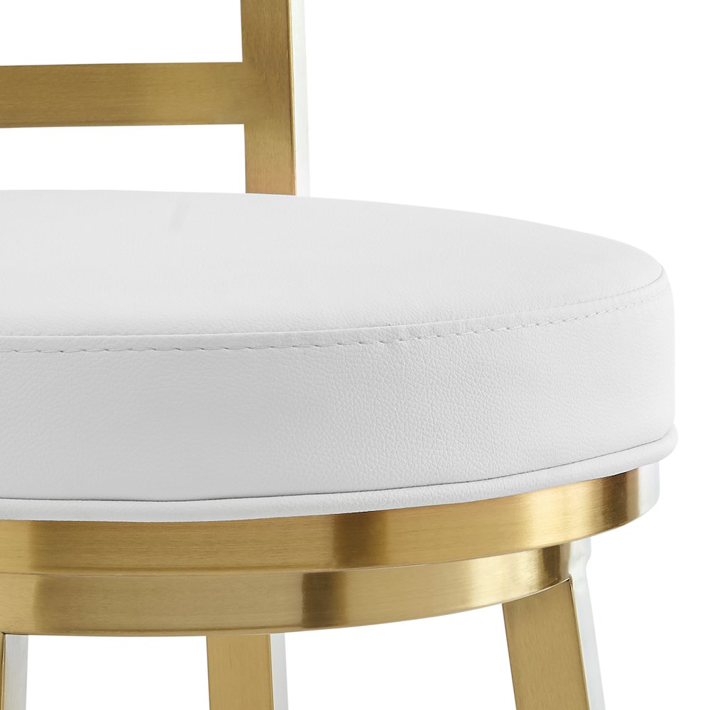 Madrid 26" Swivel Counter Stool in Gold Brushed Stainless Steel. Picture 6