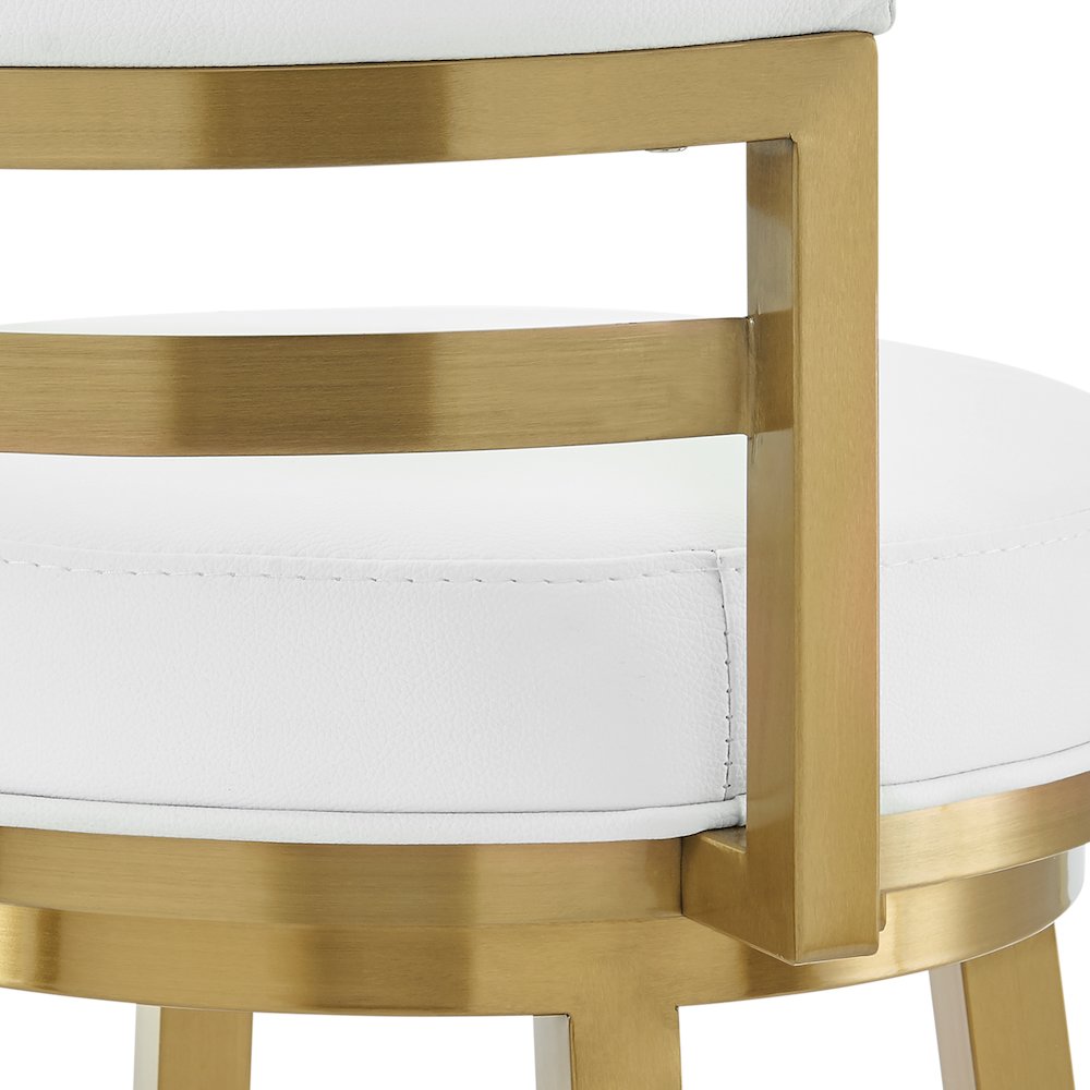 Madrid 26" Swivel Counter Stool in Gold Brushed Stainless Steel. Picture 7