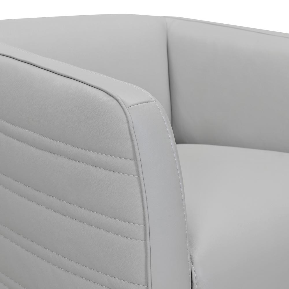 Melanie Swivel Leather Barrel Chair, Dove. Picture 4