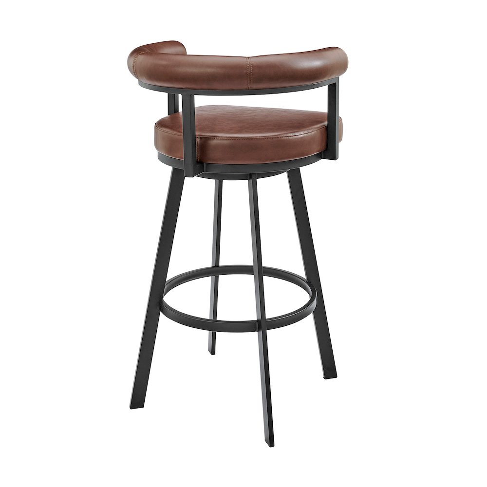Magnolia Swivel Counter or Bar Stool in Faux Leather and Metal. Picture 4