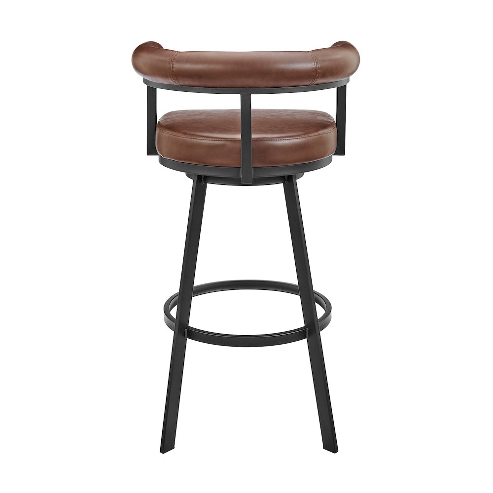 Magnolia Swivel Counter or Bar Stool in Faux Leather and Metal. Picture 5