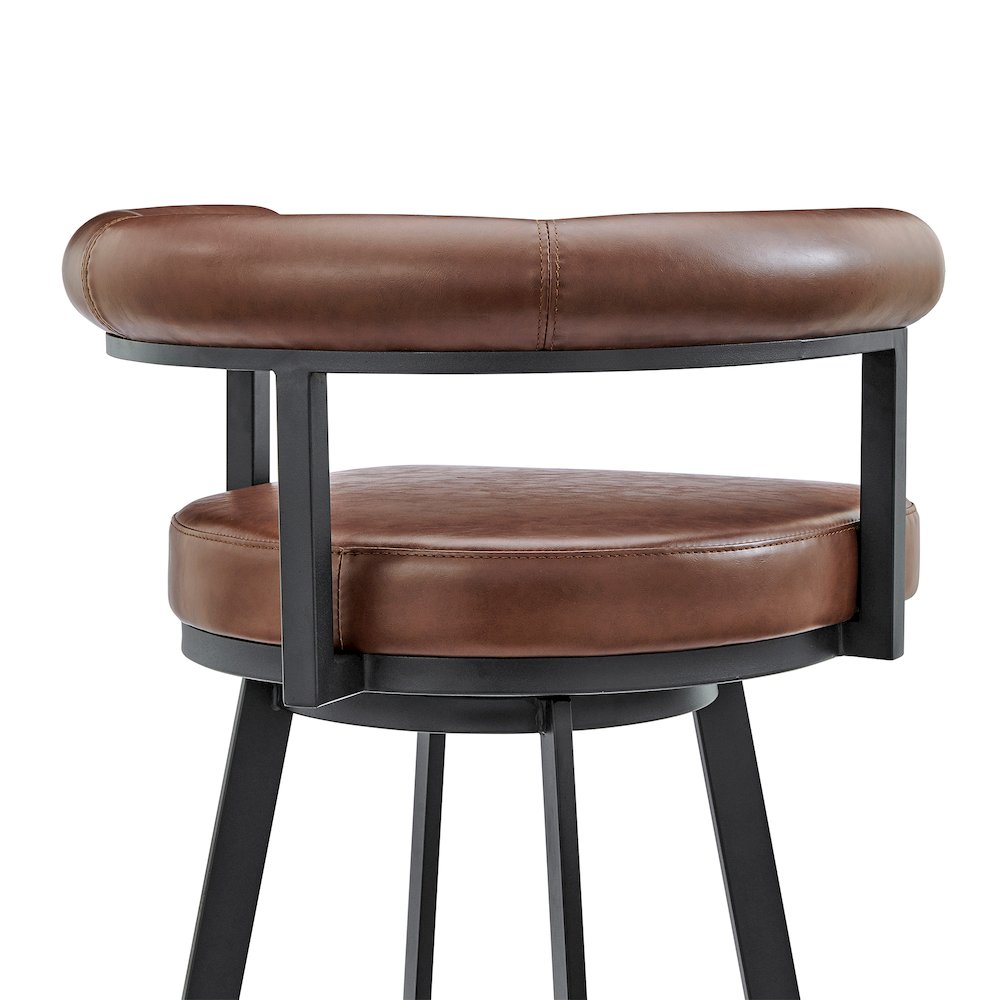 Magnolia Swivel Counter or Bar Stool in Faux Leather and Metal. Picture 7