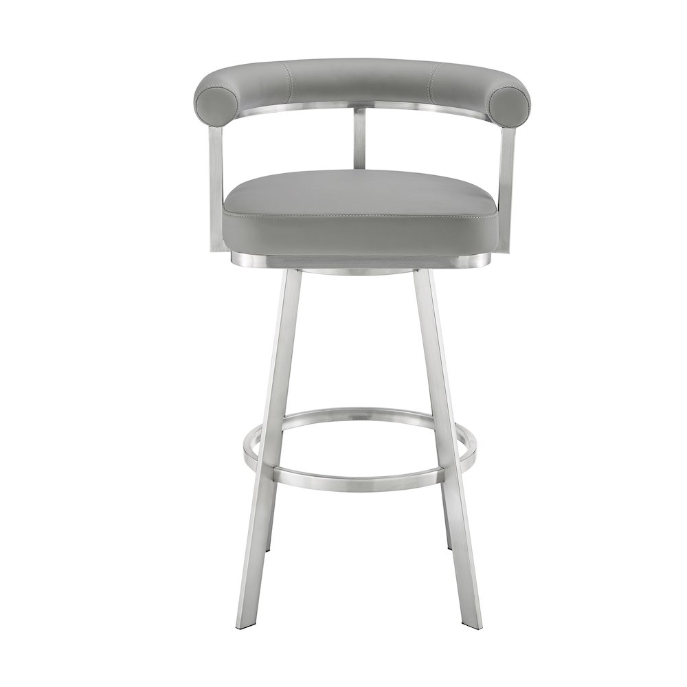 Magnolia Swivel Counter or Bar Stool in Faux Leather and Metal. Picture 2
