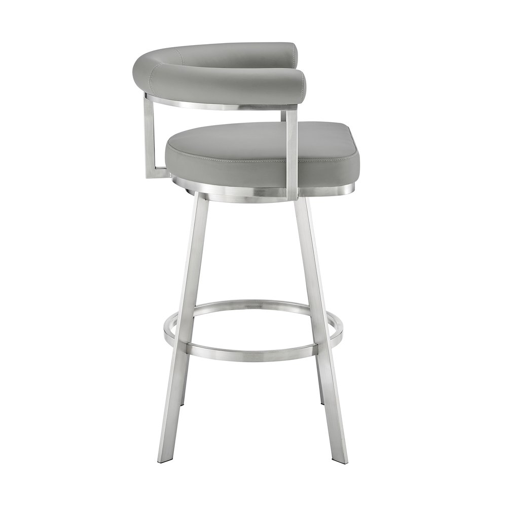Magnolia Swivel Counter or Bar Stool in Faux Leather and Metal. Picture 3