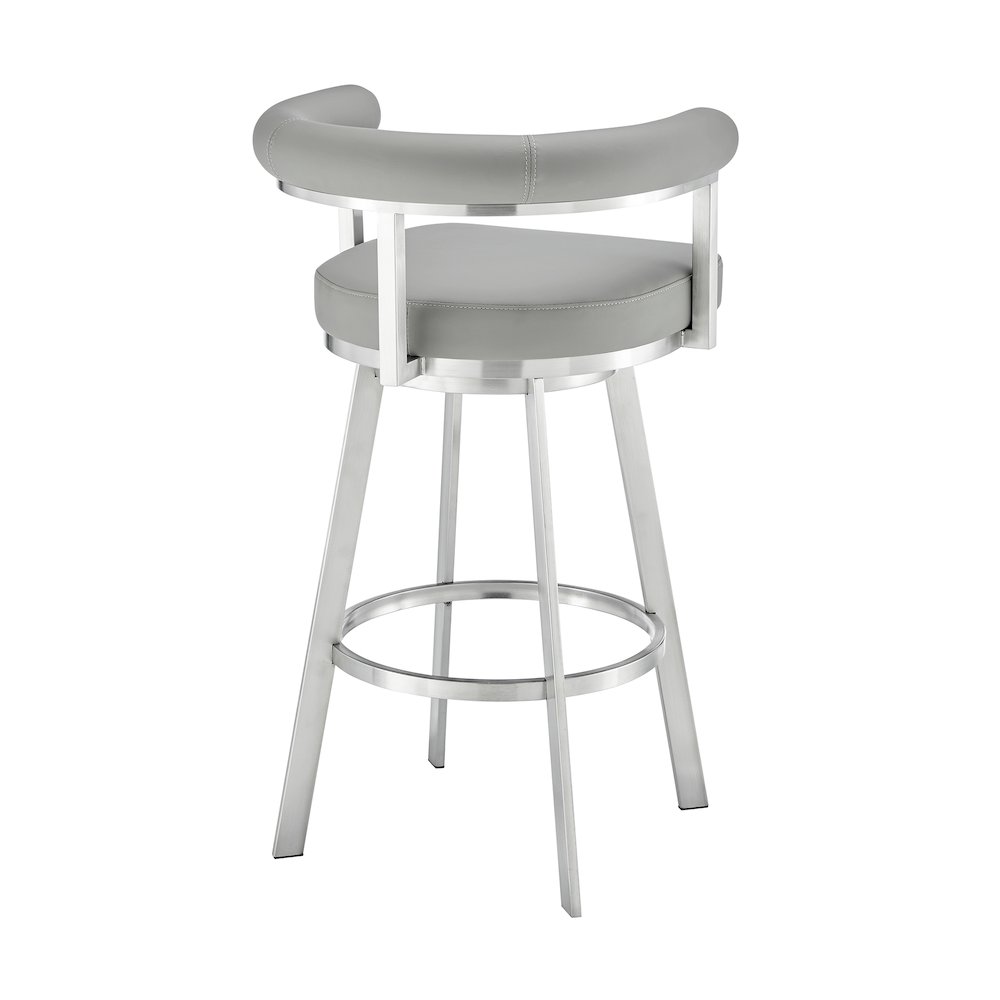 Magnolia Swivel Counter or Bar Stool in Faux Leather and Metal. Picture 4