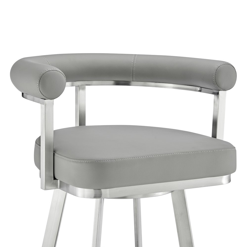 Magnolia Swivel Counter or Bar Stool in Faux Leather and Metal. Picture 6