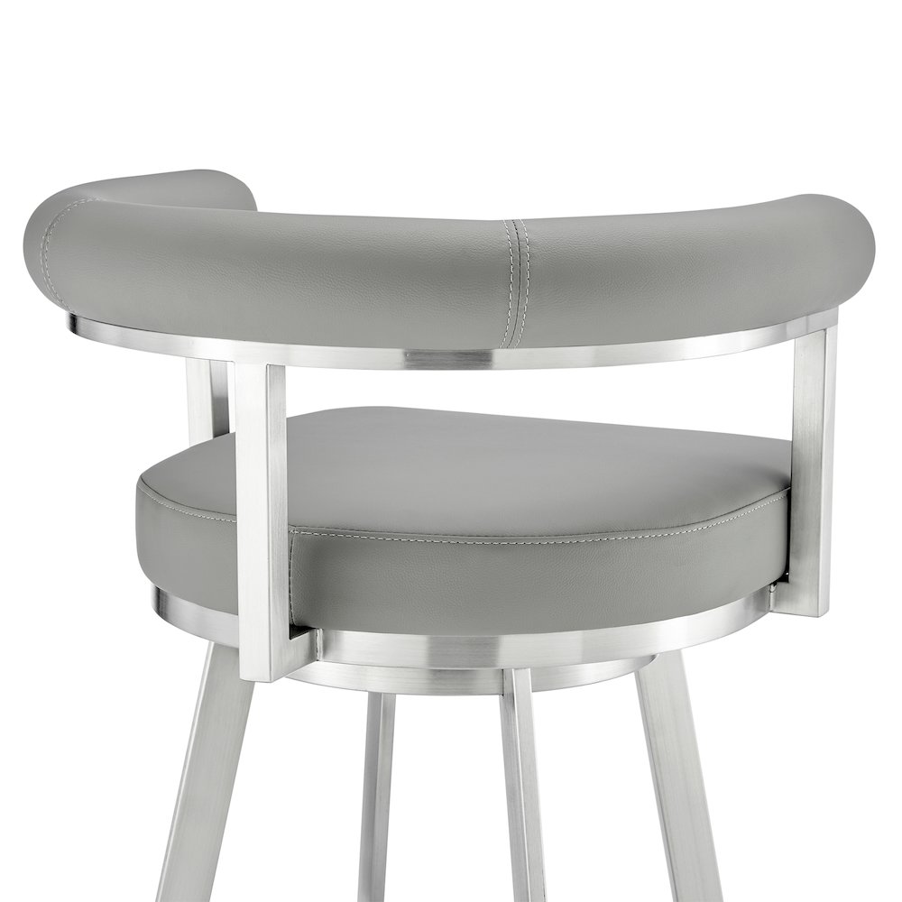 Magnolia Swivel Counter or Bar Stool in Faux Leather and Metal. Picture 7