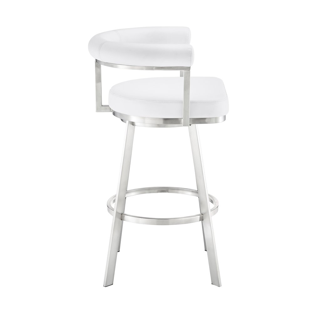 Magnolia Swivel Counter or Bar Stool in Faux Leather and Metal. Picture 3