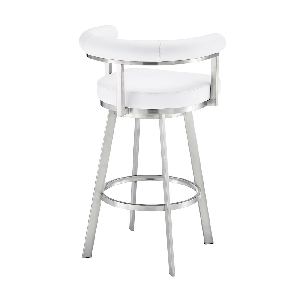 Magnolia Swivel Counter or Bar Stool in Faux Leather and Metal. Picture 4