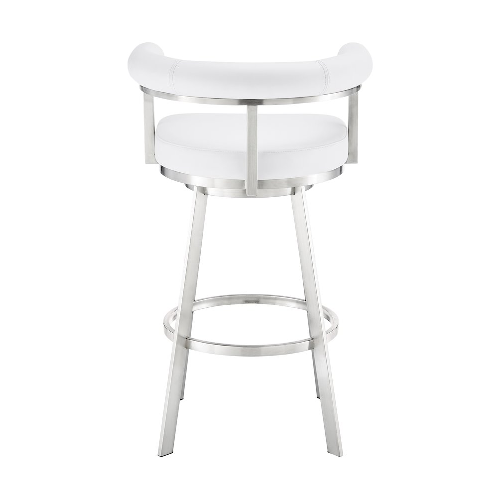 Magnolia Swivel Counter or Bar Stool in Faux Leather and Metal. Picture 5