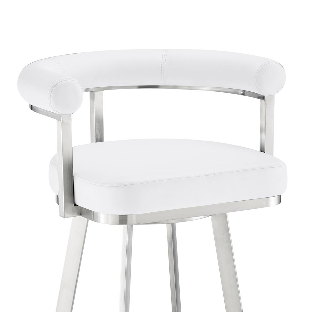 Magnolia Swivel Counter or Bar Stool in Faux Leather and Metal. Picture 6