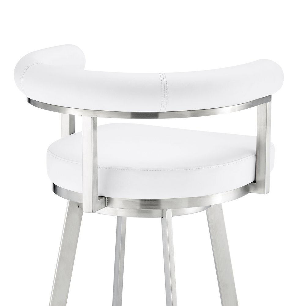 Magnolia Swivel Counter or Bar Stool in Faux Leather and Metal. Picture 7