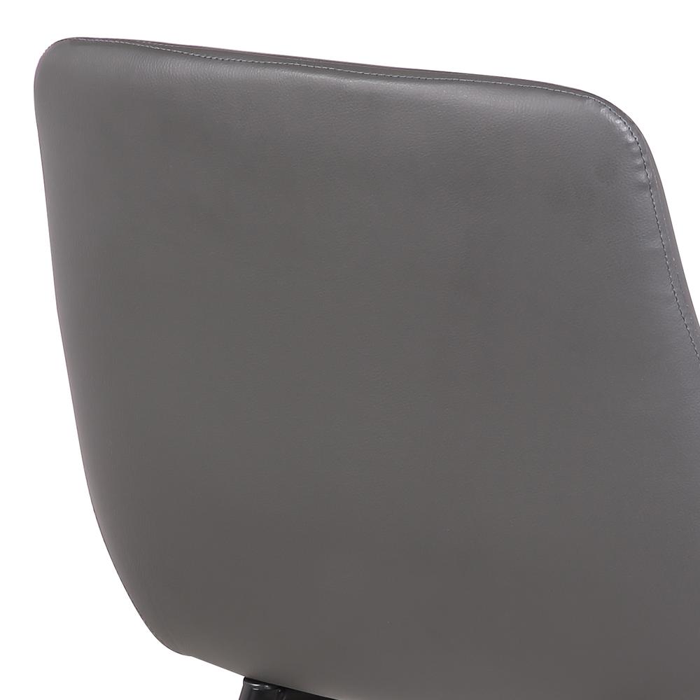 Armen Living Mia Contemporary Dining Chair in Gray Faux Leather with Black Powder Coated Metal Legs. Picture 5