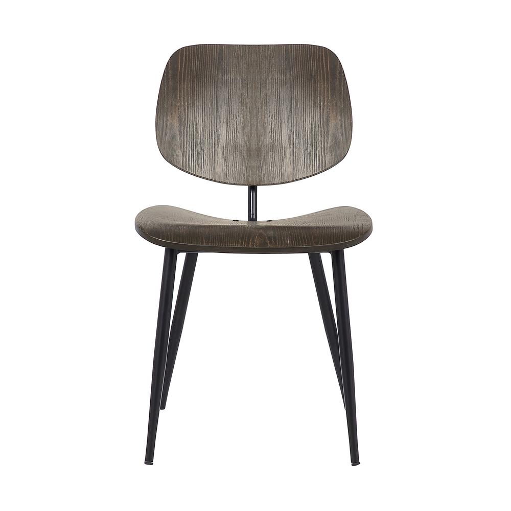 Miki Mid-Century Black Wood Dining Accent Chairs (Set of 2). Picture 2
