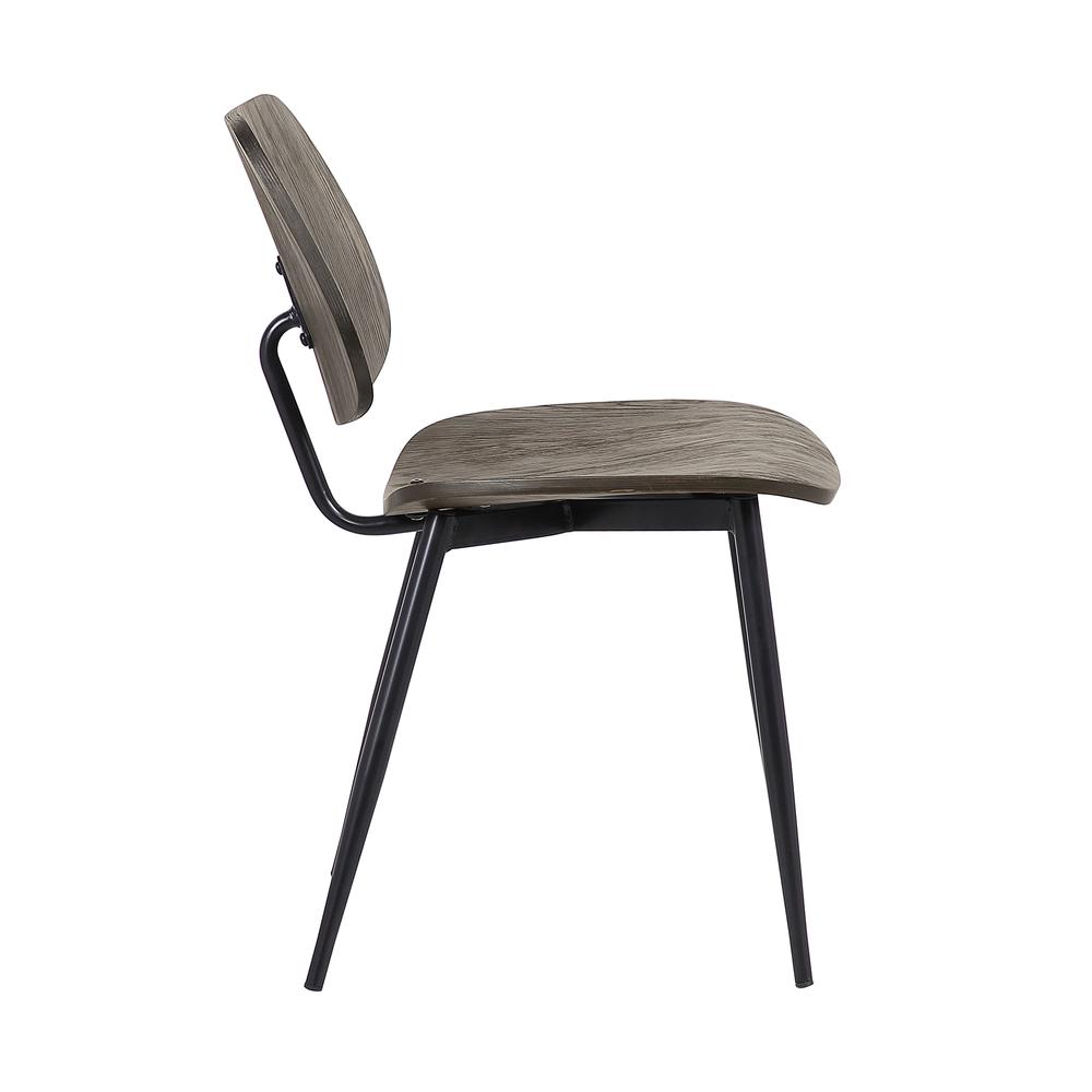 Miki Mid-Century Black Wood Dining Accent Chairs (Set of 2). Picture 3