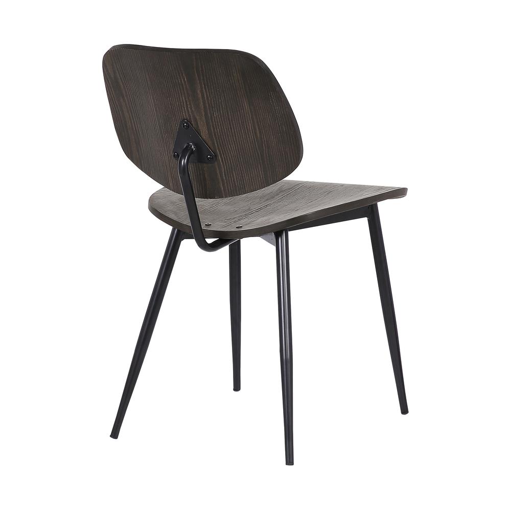 Miki Mid-Century Black Wood Dining Accent Chairs (Set of 2). Picture 4