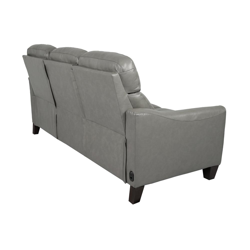 Milos 83" Zero Gravity Power Reclining Sofa in Light Gray Leather. Picture 5