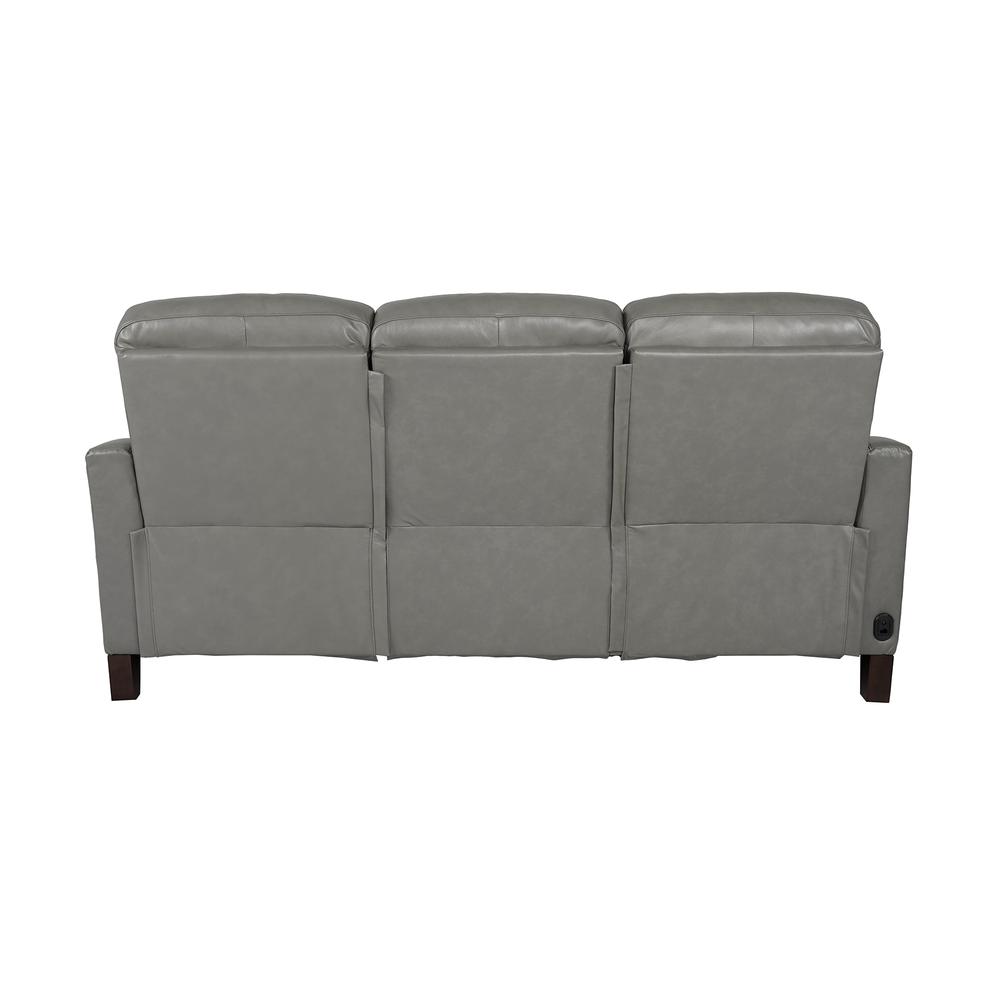Milos 83" Zero Gravity Power Reclining Sofa in Light Gray Leather. Picture 6