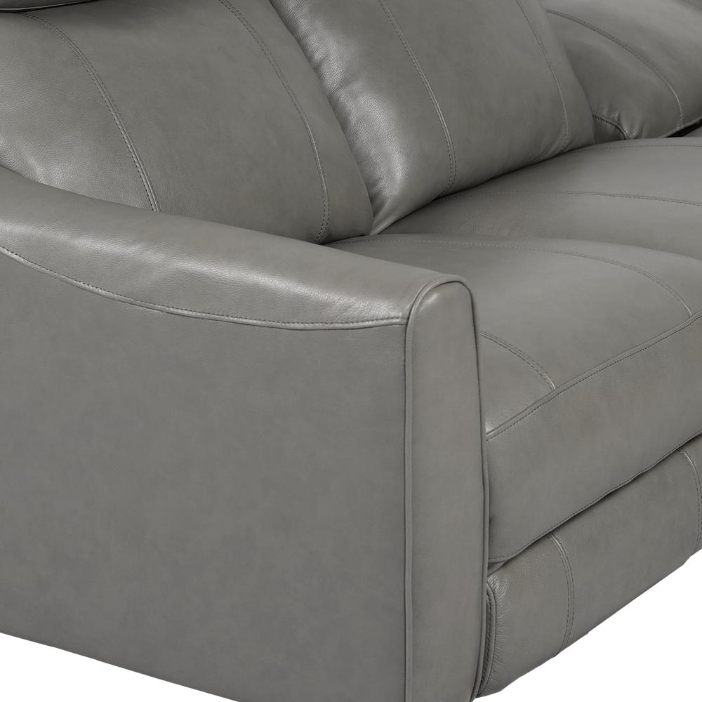Milos 83" Zero Gravity Power Reclining Sofa in Light Gray Leather. Picture 8