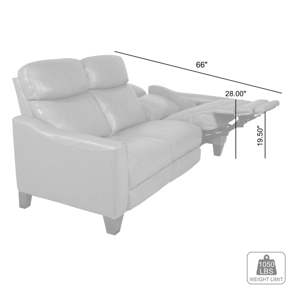 Milos 83" Zero Gravity Power Reclining Sofa in Light Gray Leather. Picture 13