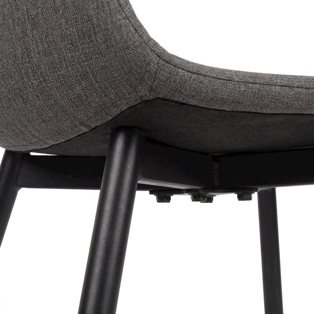 Faux Leather Upholstered Dining Chairs with Metal Legs, Black, Set of 2. Picture 8