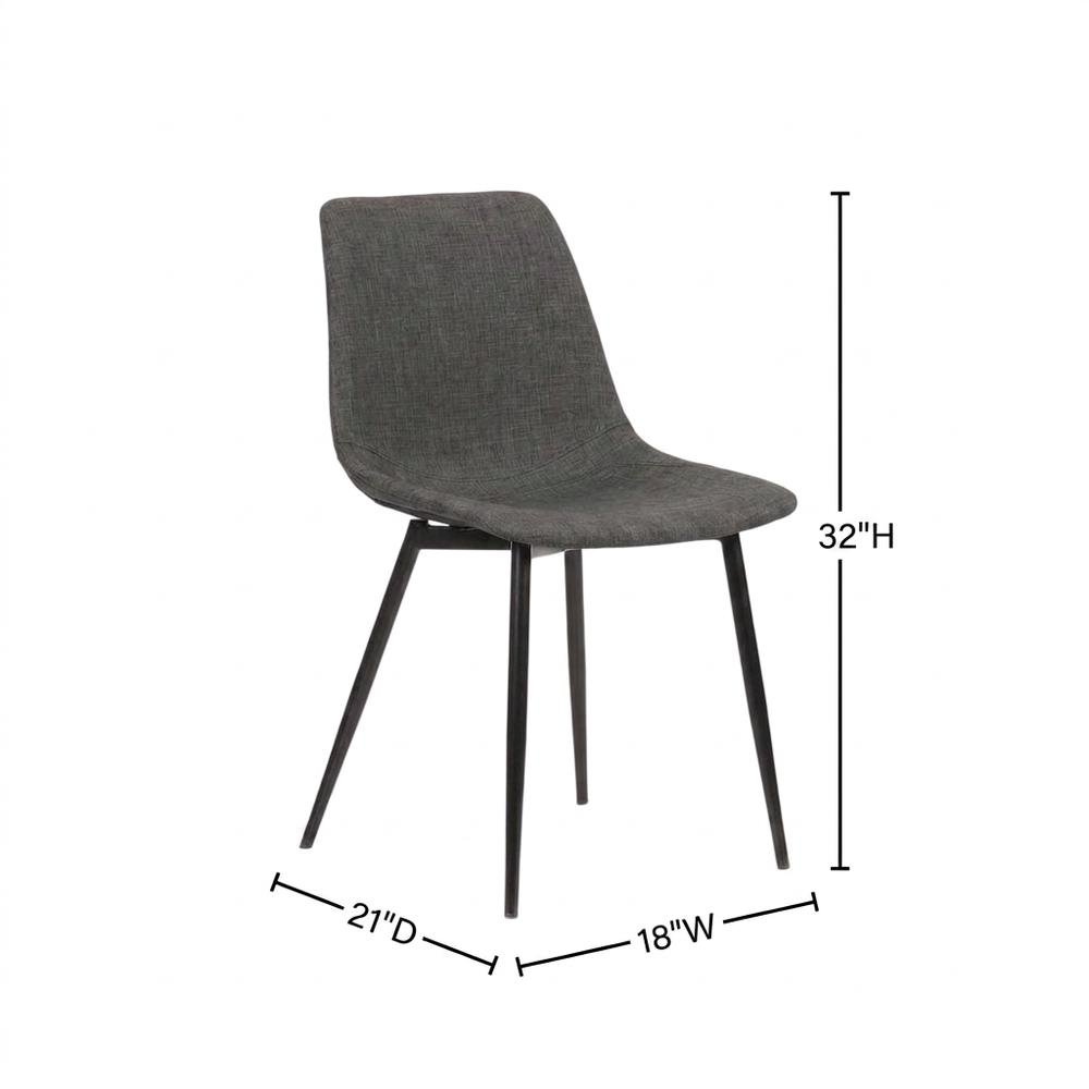 Faux Leather Upholstered Dining Chairs with Metal Legs, Black, Set of 2. Picture 6