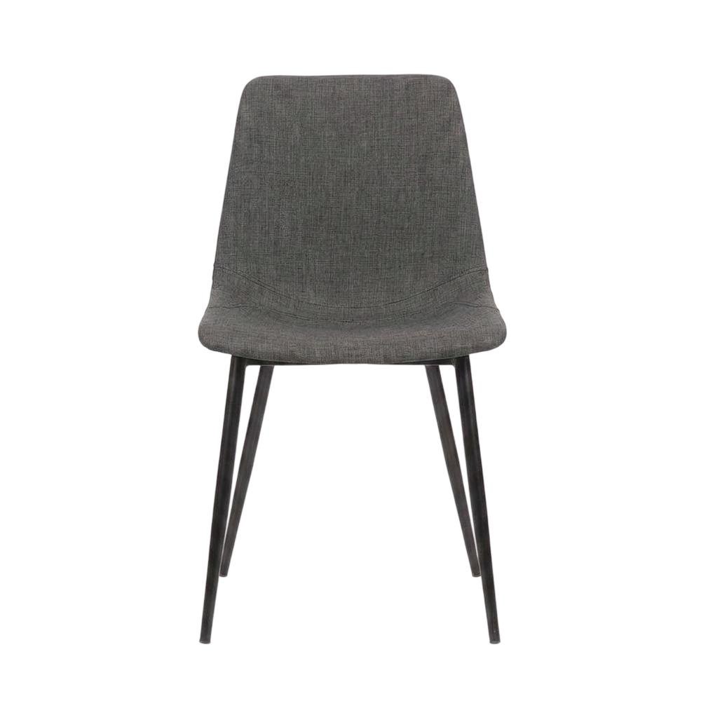 Faux Leather Upholstered Dining Chairs with Metal Legs, Black, Set of 2. Picture 2
