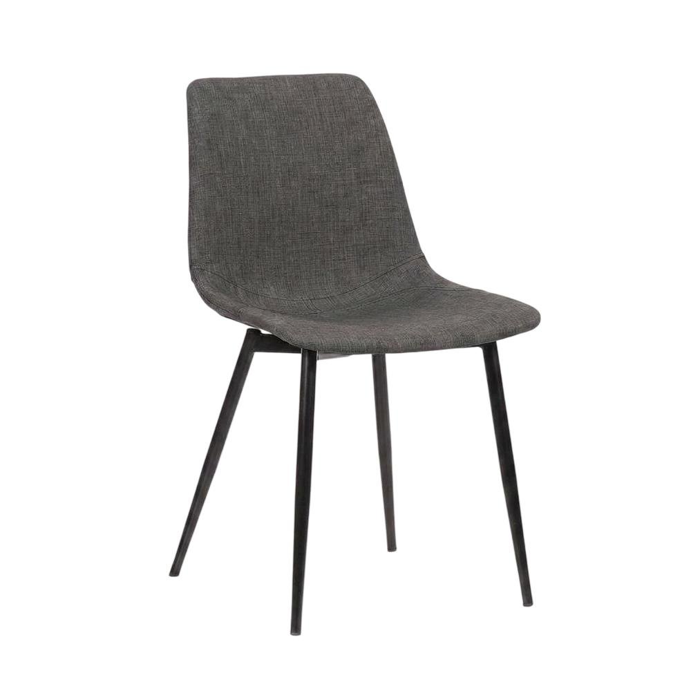Faux Leather Upholstered Dining Chairs with Metal Legs, Black, Set of 2. Picture 5