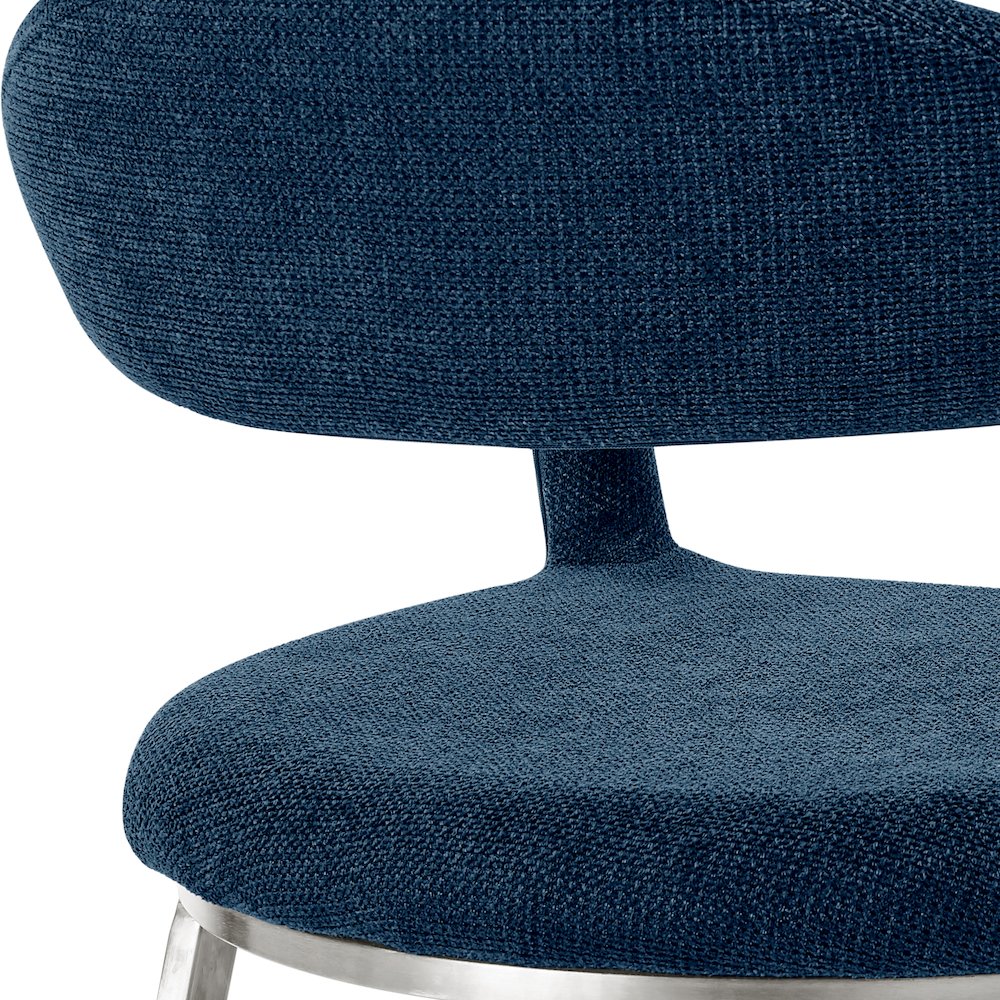 Morgan Upholstered Dining Chair with Brushed Stainless Steel. Picture 8