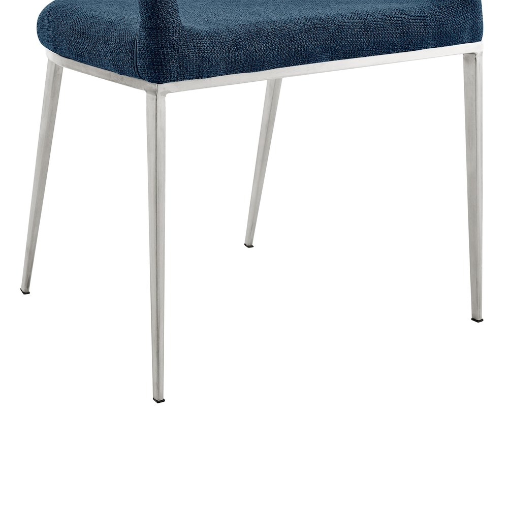 Morgan Upholstered Dining Chair with Brushed Stainless Steel. Picture 9