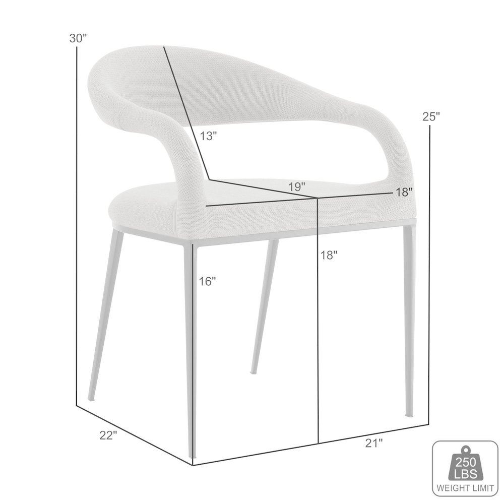 Morgan Upholstered Dining Chair with Brushed Stainless Steel. Picture 10