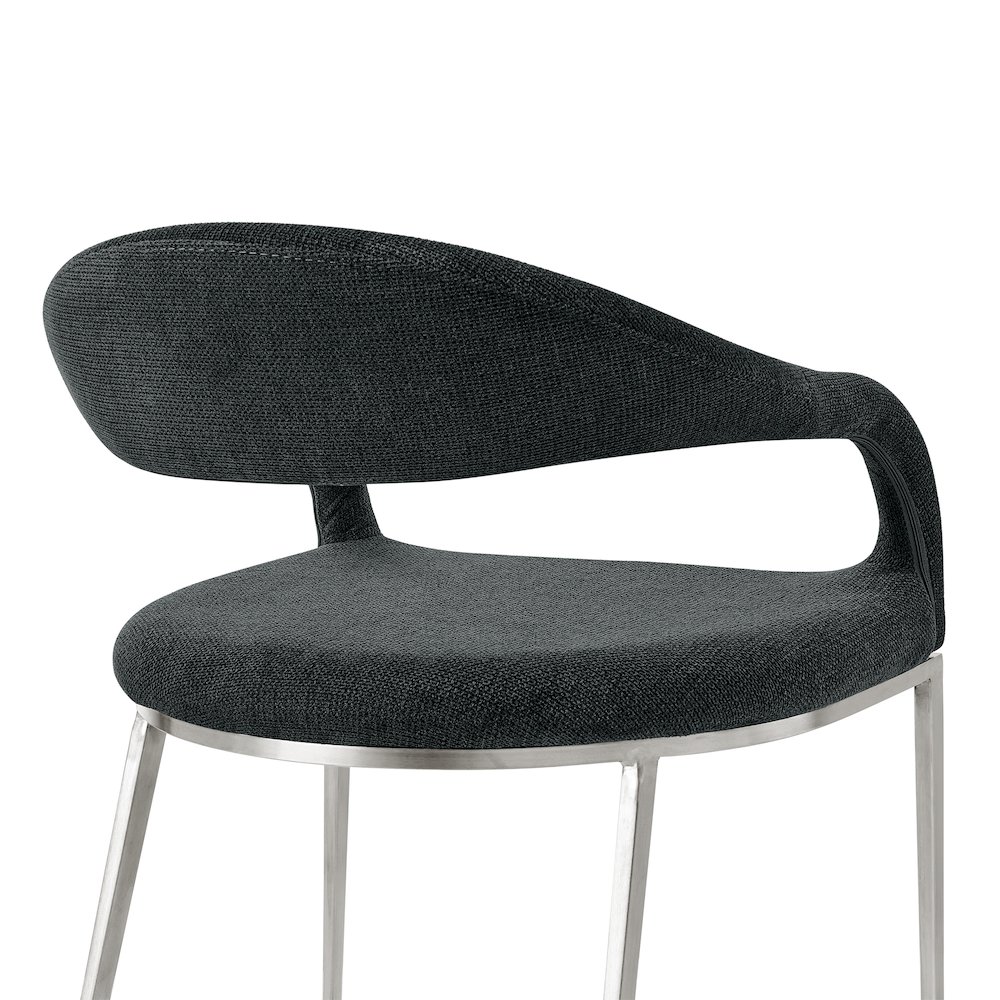 Morgan Upholstered Dining Chair with Brushed Stainless Steel. Picture 6