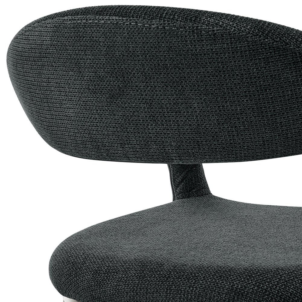 Morgan Upholstered Dining Chair with Brushed Stainless Steel. Picture 8